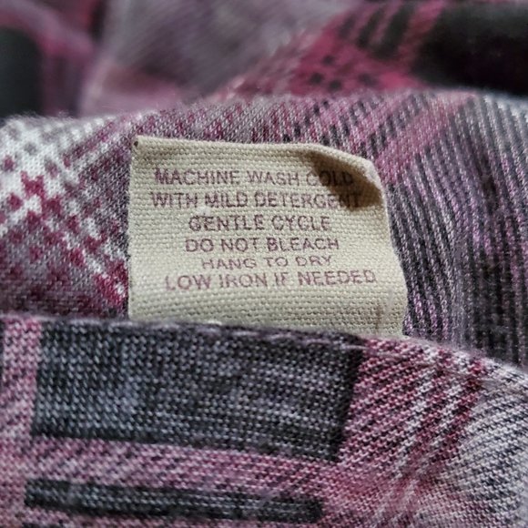 Passport Plaid Button Down Roll Tab Sleeve Shirt Women's Small B1324 - Picture 9 of 11